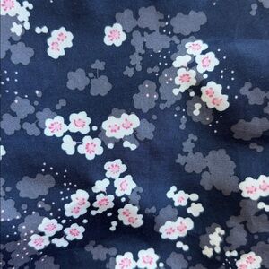 Beautiful navy cherry blossom Sakura light rain jacket girl